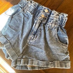Pacsun paper bag denim shorts